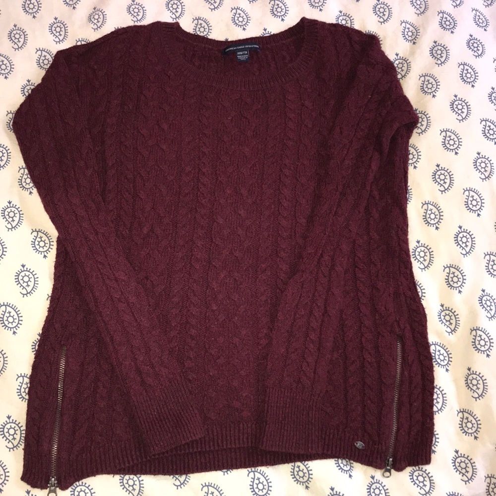 American Eagle cranberry sweater